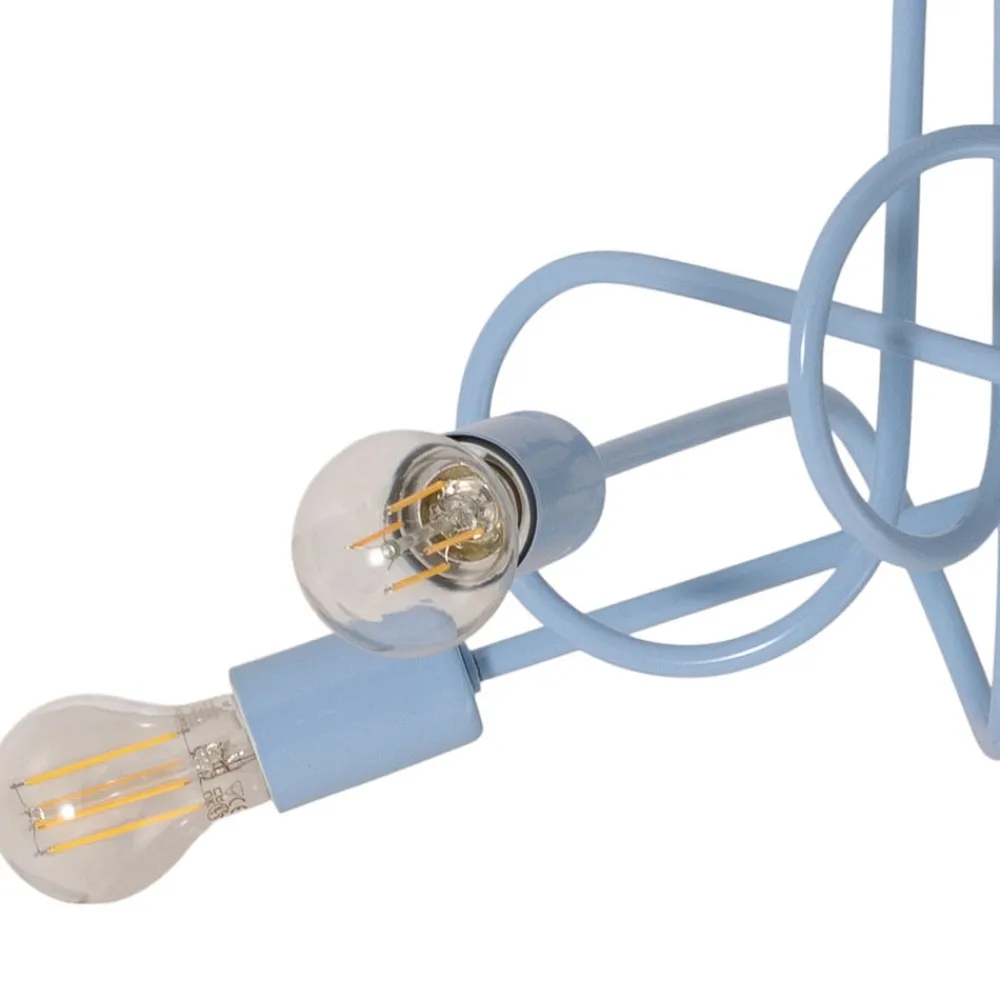 Børn HELAM Loftlamper>Oxford loftlampe, lyseblå, Ø 47 cm, metal, 5 lyskilder