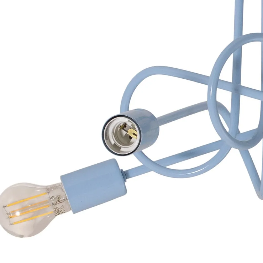 Børn HELAM Loftlamper>Oxford loftlampe, lyseblå, Ø 47 cm, metal, 5 lyskilder