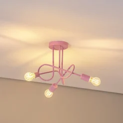 Børn HELAM Loftlamper|Loftlamper>Oxford loftlampe, lyserød, Ø 44 cm, metal, 3 lyskilder