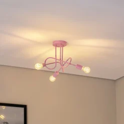 Børn HELAM Loftlamper|Loftlamper>Oxford loftlampe, lyserød, Ø 44 cm, metal, 3 lyskilder