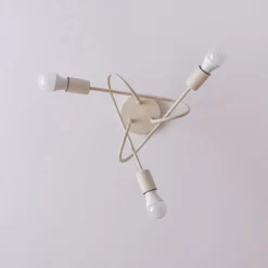 HELAM Oxford loftlampe, sand, Ø 44 cm, metal, 3 lyskilder, E27