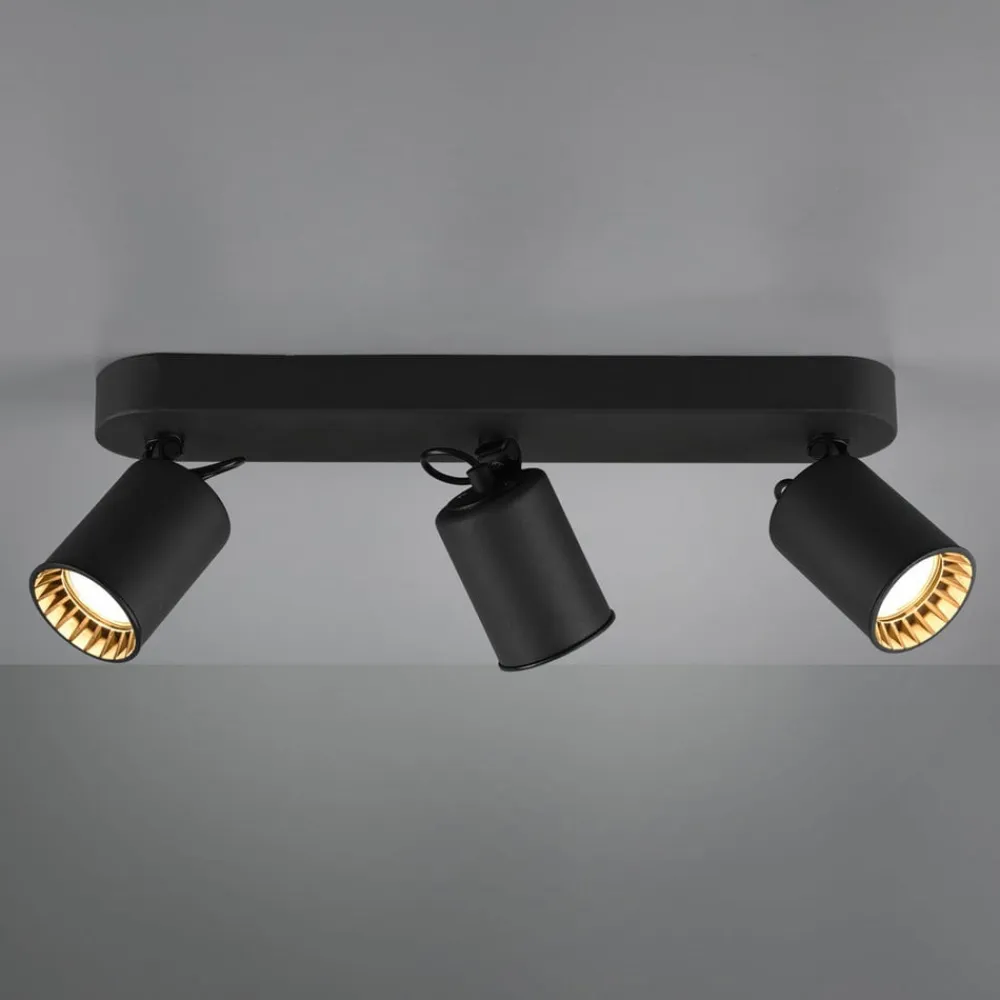 Trio Lighting Pago loftspot, 3 lyskilder, sort