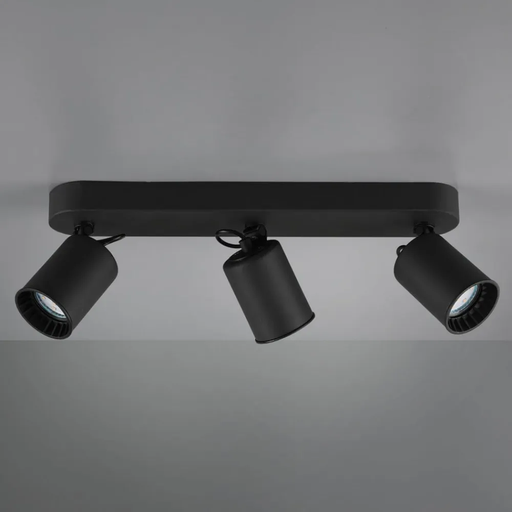 Trio Lighting Pago loftspot, 3 lyskilder, sort