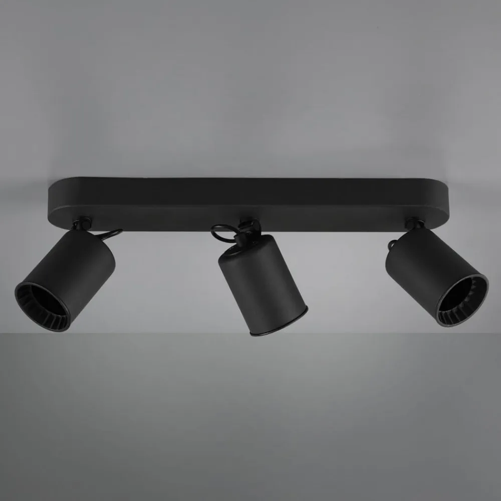 Trio Lighting Pago loftspot, 3 lyskilder, sort