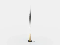 EGLO Panagria LED-gulvlampe, sort med trædetaljer