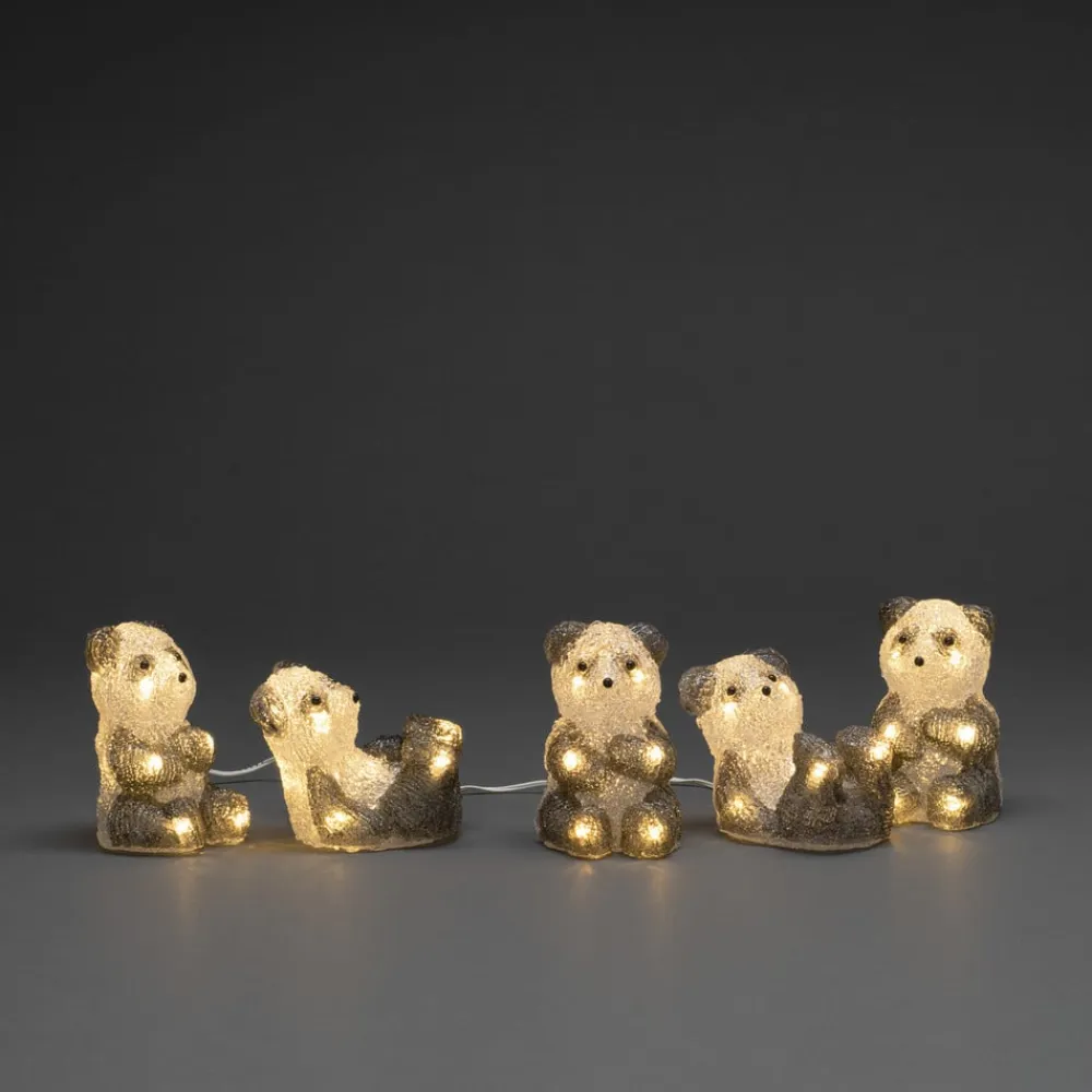 Konstsmide Season Pandabjørn LED-lysfigur, 5 stk som kæde