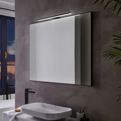 Ebir Væglamper>Pandora LED-spejlbelysning, mat sort, 30,8 cm