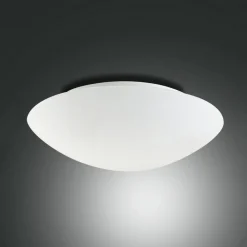 Pandora loftlampe, Ø 46 cm, glas, hvid^Fabas Luce Discount
