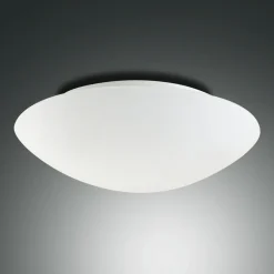 Fabas Luce Pandora loftslampe, Ø 30 cm, glas, hvid
