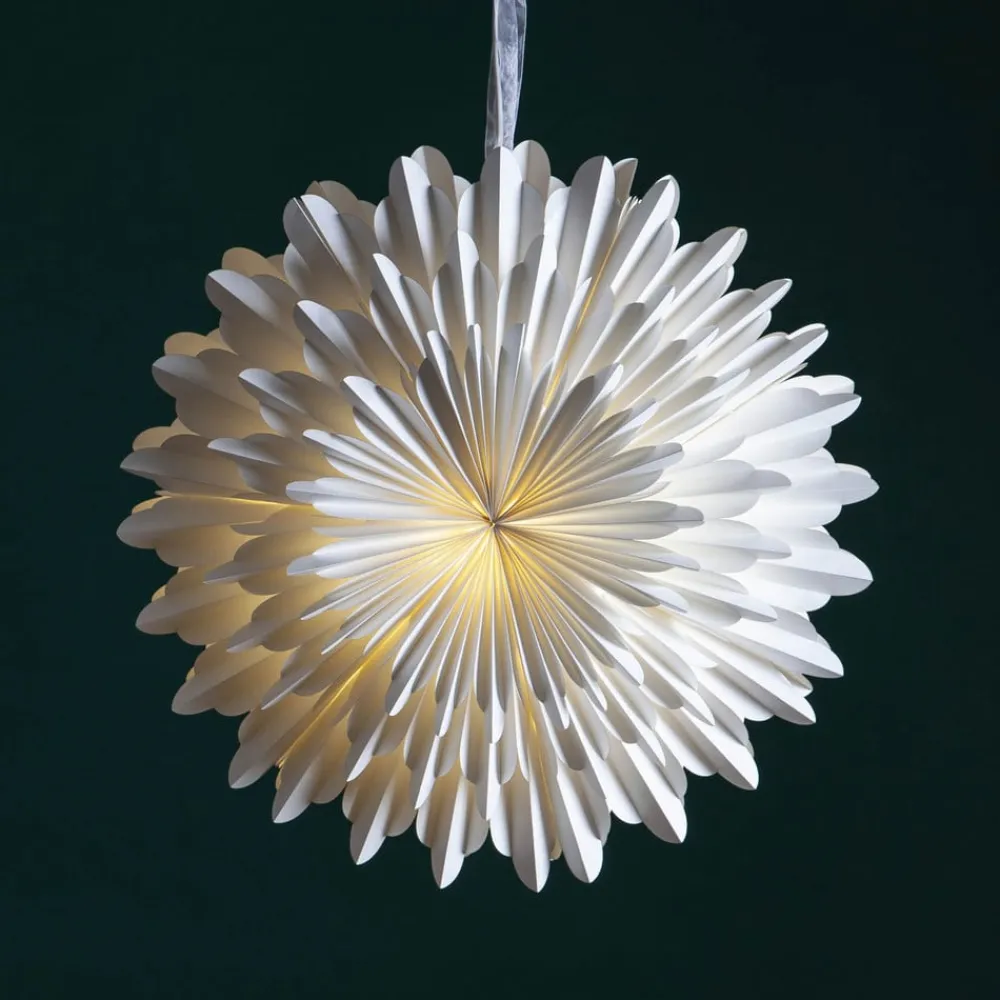 STAR TRADING Dekorationsbelysning|Julepynt>Papirstjerne Snow, Ø 50 cm, hvid, 3-lags, papir