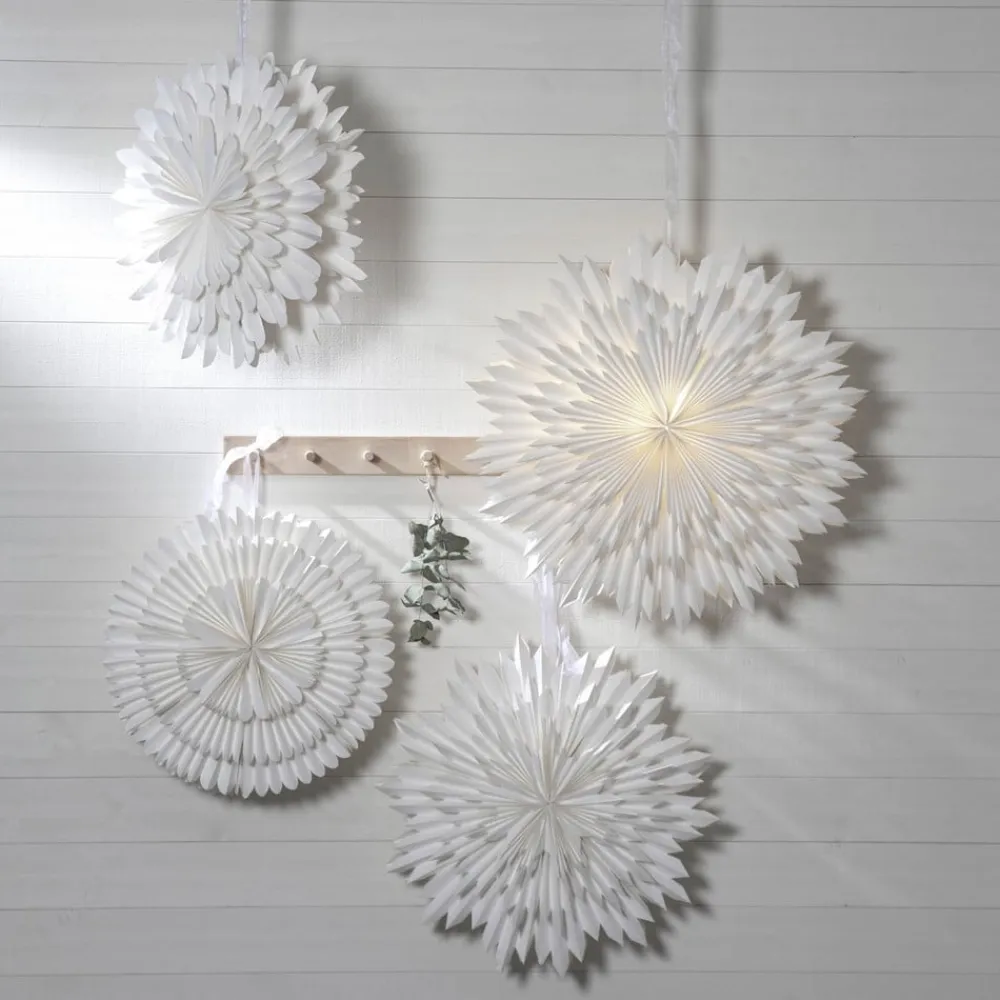 STAR TRADING Dekorationsbelysning|Julepynt>Papirstjerne Snow, Ø 50 cm, hvid, 3-lags, papir
