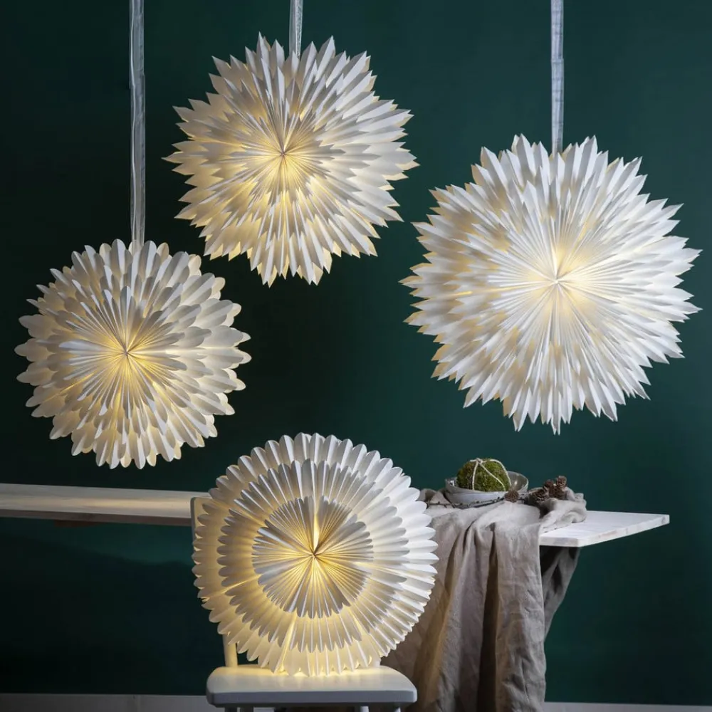 STAR TRADING Dekorationsbelysning|Julepynt>Papirstjerne Snow, Ø 50 cm, hvid, 3-lags, papir