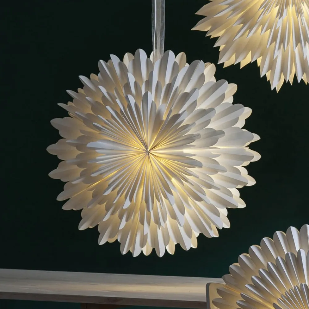 STAR TRADING Dekorationsbelysning|Julepynt>Papirstjerne Snow, Ø 50 cm, hvid, 3-lags, papir