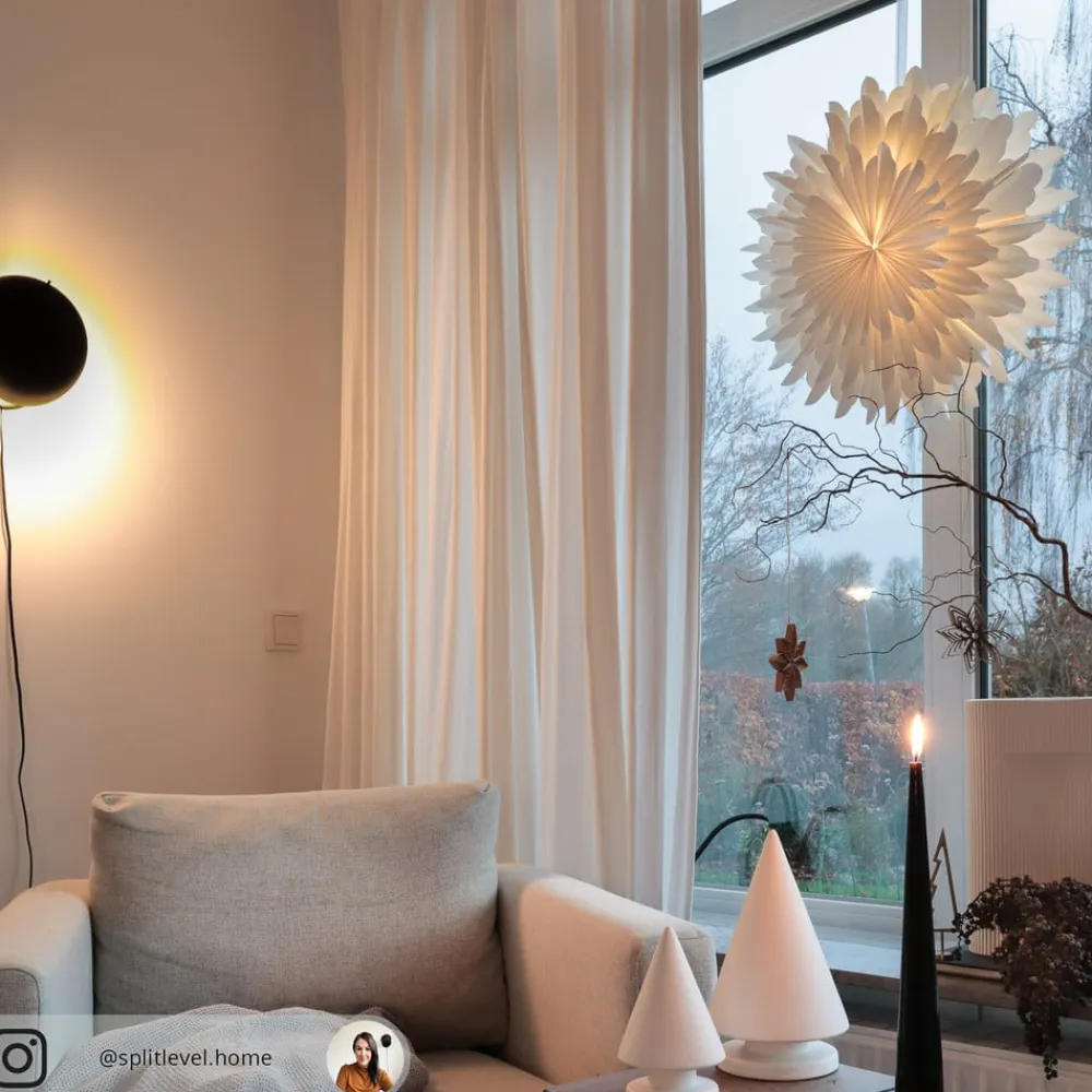 STAR TRADING Dekorationsbelysning|Julepynt>Papirstjerne Snow, Ø 50 cm, hvid, 3-lags, papir