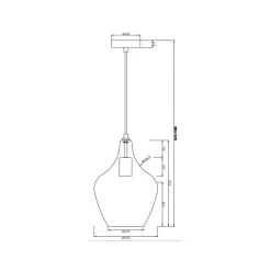 Paso pendellampe af glas, 1 lyskilde, rosé^Nowa Best