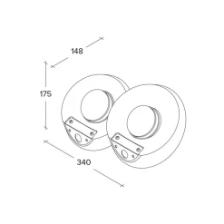 TECNICO by Sforzin Væglamper>Patra væglampe, 2 lyskilder, 34 cm bred, hvid, gips, GX53