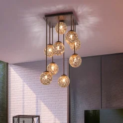 Paul Neuhaus Greta loftlampe, 55 cm, 9 lyskilder, metal, G9