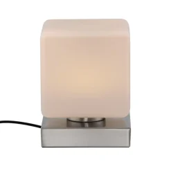 Paul Neuhaus Bordlamper>LED-bordlampe Dadoa, stål, glas, dæmpbar