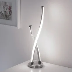 Paul Neuhaus Bordlamper>LED-bordlampe Polina, sølv, metal, dæmpbar