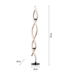 Paul Neuhaus LED-gulvlampe Polina, guld, metal, dæmpbar