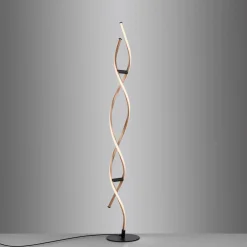 Paul Neuhaus LED-gulvlampe Polina, guld, metal, dæmpbar