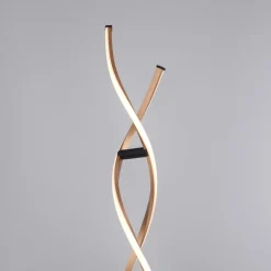 Paul Neuhaus LED-gulvlampe Polina, guld, metal, dæmpbar