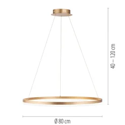 LED-hængelampe Titus, Ø 80 cm, messing, dæmpbar^Paul Neuhaus Hot