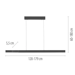 LED-hængelampe Adriana Square, grå, op/ned^Paul Neuhaus Hot
