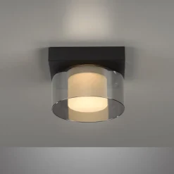 Paul Neuhaus LED-loftlampe Rika, Ø 15 cm, glas, dæmpbar