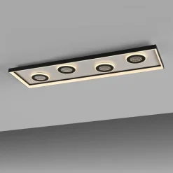 Paul Neuhaus LED-loftlampe Dune, 100 cm, sort, CCT, dæmpbar.