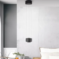 Paul Neuhaus LED-pendellampe Q-Stretto, sort, Ø 14,5 cm