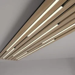 Q-Smart-Home Paul Neuhaus Loftlampe Q-Acoustic træ 115 x 31 cm