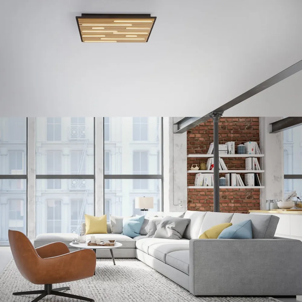 Q-Smart-Home Loftlamper|Loftlamper>Paul Neuhaus Loftlampe Q-Acoustic træ 62 x 62 cm