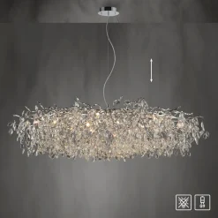 lysekrone Ricicle, krom, længde 150 cm^Paul Neuhaus Sale