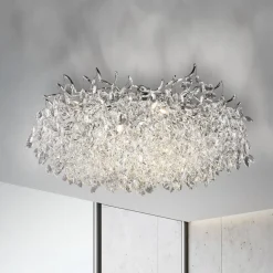 Paul Neuhaus Ricicle loftslampe, krystalpendel, Ø 80 cm