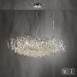 Paul Neuhaus Ricicle-lysekrone, krom, længde 120 cm