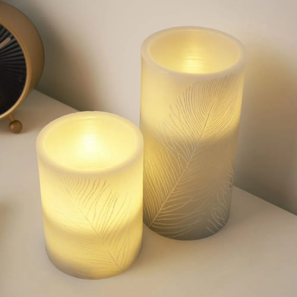 Pauleen Cosy Feather Candle LED stearinlys sæt med 2 stk