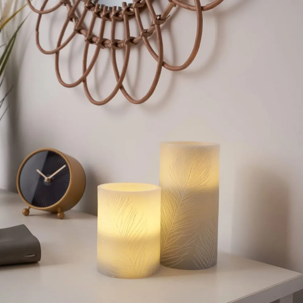 Pauleen Cosy Feather Candle LED stearinlys sæt med 2 stk