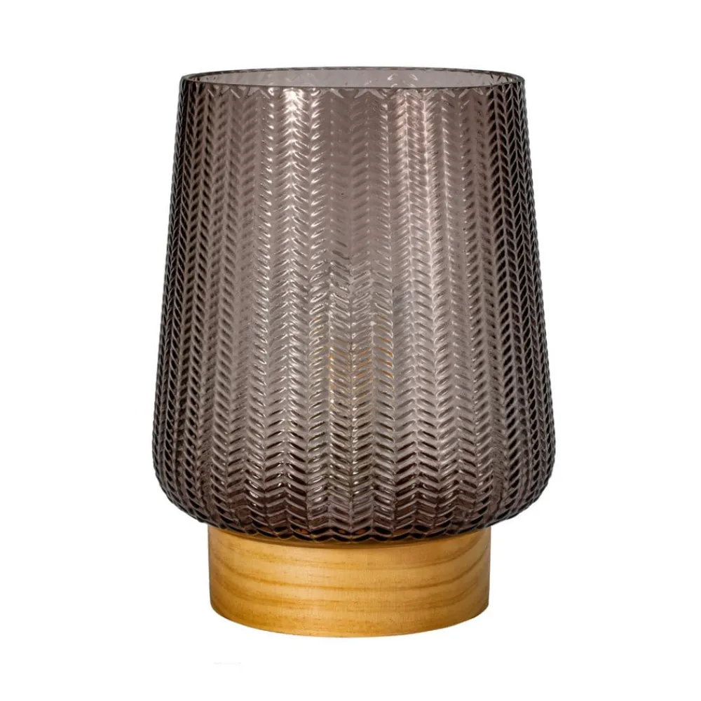 Pauleen Dekorationsbelysning>Fancy Glamour E27-LED-batteri, træ, taupe
