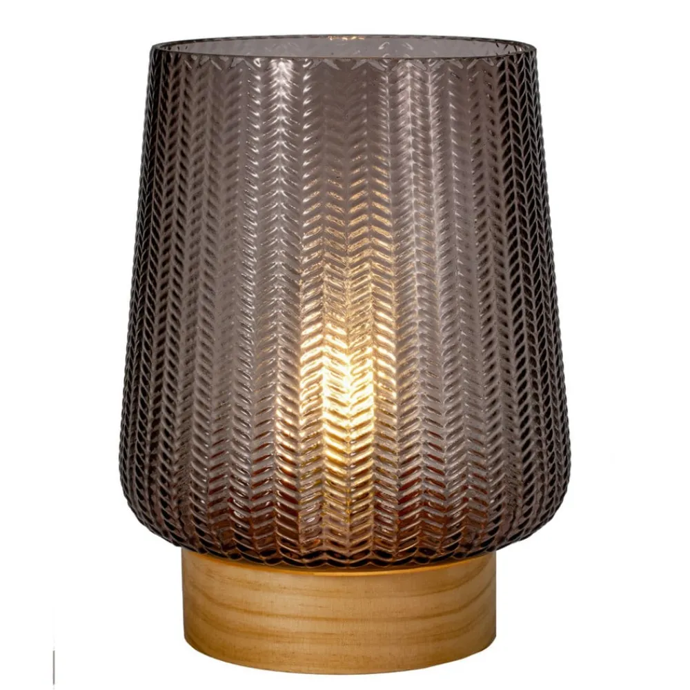 Pauleen Dekorationsbelysning>Fancy Glamour E27-LED-batteri, træ, taupe