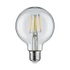 Pauleen LED-filamentpære G80 E27 4,8 W klar 4.000 K