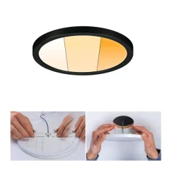 Paulmann Areo Panel dimtowarm rund sort Ø17,5 cm