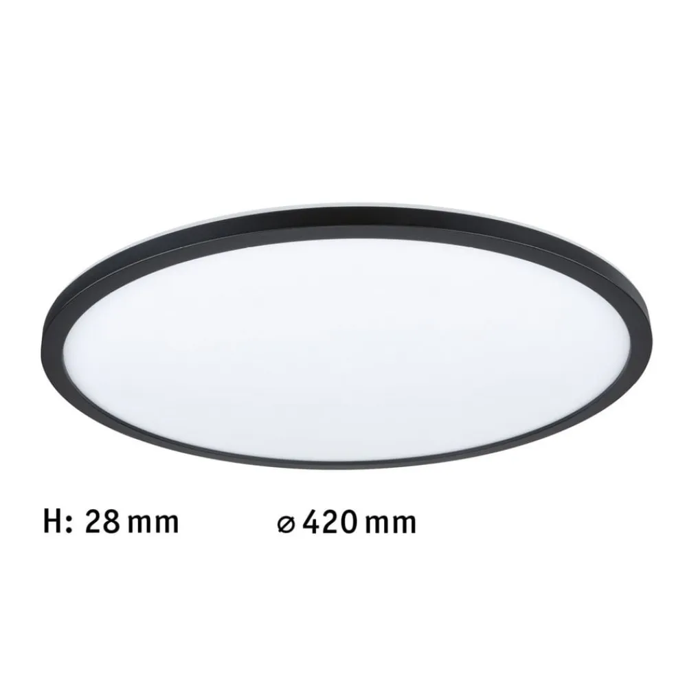 Paulmann Loftlamper>Atria Shine panel 3-trins sort 840 Ø42cm