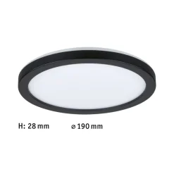 Atria Shine Panel on/off sort 830 Ø19cm^Paulmann Best