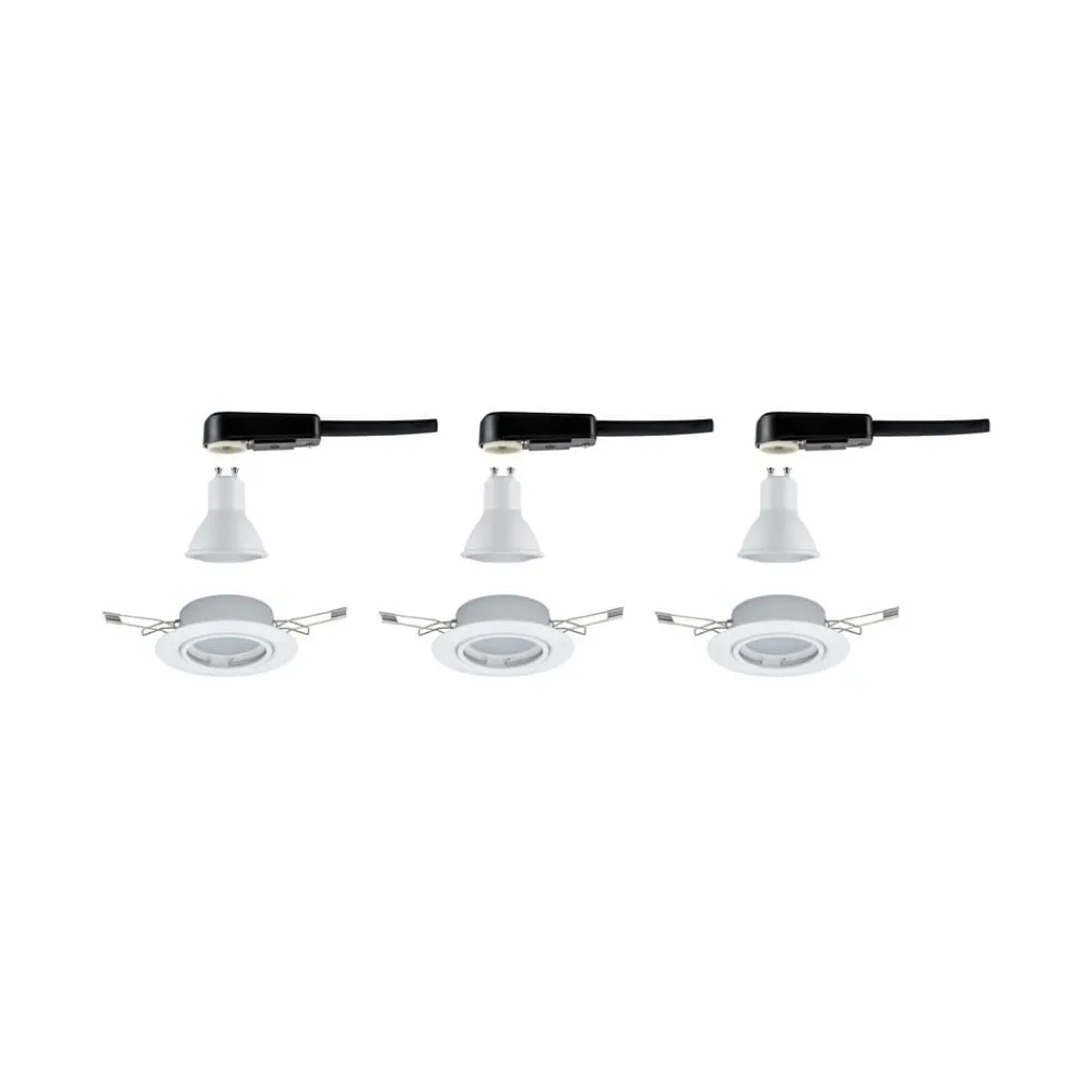 Paulmann Indbygningsspots>Base GU10 indbygningsspot, sæt med 3 hvid