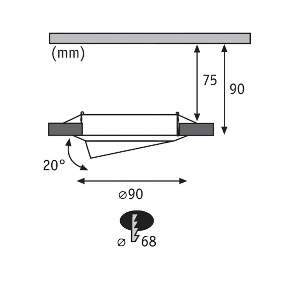 Base GU10 indbygningsspot, sæt m. 3, jern^Paulmann
