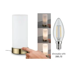 Paulmann Bordlamper>bordlampe Pinja messing/opal