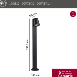 Caissa sensor-vejlampe antracit 3000K^Paulmann Outlet