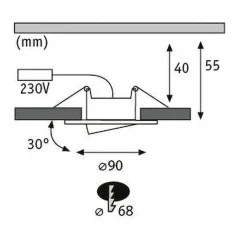 Paulmann Calla drejelig on/off Ø9cm 840 sort 3 stk