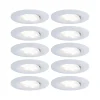 Calla LED-indbygningsspot, hvid, 4.000K, sæt med 10 stk., IP65^Paulmann Clearance